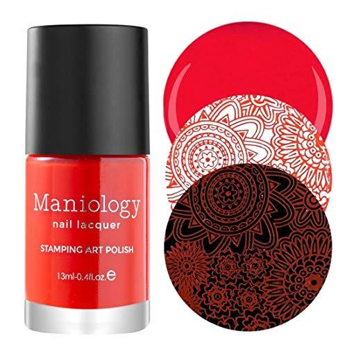 Maniology Essentials Primary Stamping Polish Set | 6-Piece Basic Nail Art Colors Collection (Silver, Gold, Dark Blue, Red, White, Black) – 13ml Bottles for Creative Nail Art Design thumbnail 5