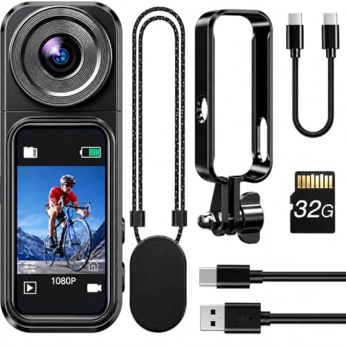 BOBLOV Mini Body Camera, 32GB Thumb-Size Wearable with Touch Screen, W2