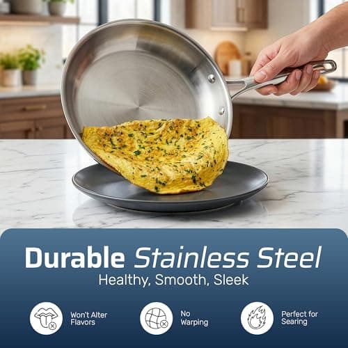Set de Cocina Gotham Steel de 10 Piezas en Acero Inoxidable Tri-Ply
