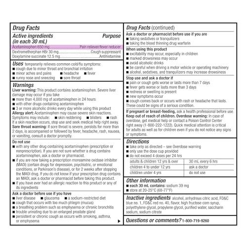 Miniatura de GoodSense Noche Gripe y Resfriado Líquido, Cereza, Alivio 6 Hrs, 12 Oz Líq. 4