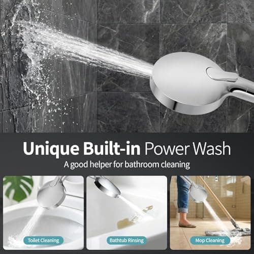 12 Inch Wide Rain Shower Head with Filtered Handheld Combo, High Pressure Rainfall Shower Head, 9 Spray Modes Handheld with 9-Inch Extension Arm, Comes with Filter Removes Chlorine