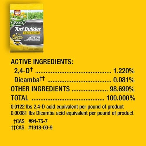 Scotts Turf Builder Weed and Feed5 - Weed Killer Plus Lawn Fertilizer, Lawn Weed Killer, Controls Dandelion and Clover, Grass Fertilizer for Up to 4,000 sq. ft., 11.32 lb. thumbnail 10