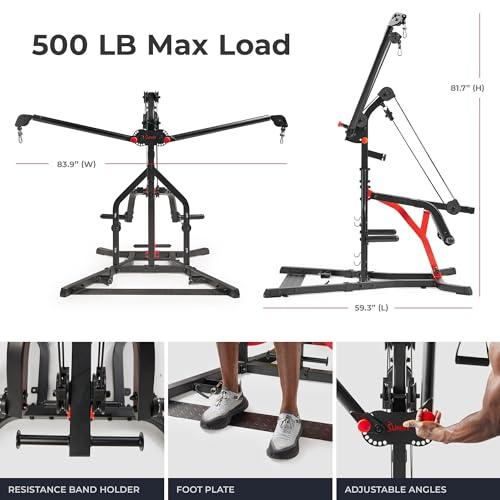 Sunny Health & Fitness Multifunctional All in One Pully Cable Home Gym – Complete Functional Trainer Compact Workout System SF-HG92401 thumbnail 6