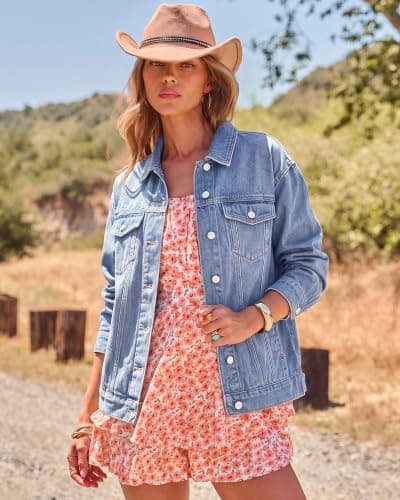 Miniatura de Chaqueta de mezclilla oversized para mujer Luvamia 8