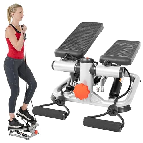 Mini Stepper 2 en 1 Sunny Health & Fitness Total Body con Bandas y Monitor Digital