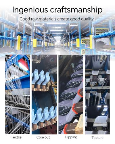 Miniatura de Guantes de Trabajo BOLTGARD Pro para Hombre, Agarre Nitrilo Ondulado y Táctil (6 Pares, Talla M) 6