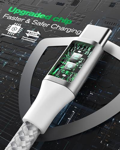 SwaggWood USB C to USB C Cable, 5-Pack [3/3/6/6/10FT] 60W USBC Fast Charging Cable Nylon Braided Type C Charger Cord for iPhone 17/16/iPad Pro/MacBook Air and More thumbnail 2