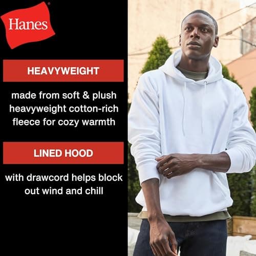 Hanes Men's Ultimate Cotton Heavyweight Pullover Hoodie Sweatshirt, Light Steel, Medium thumbnail 5