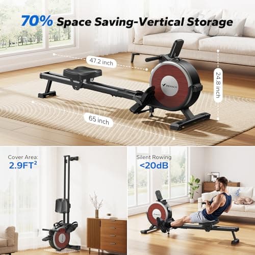 Merach Q1S Pro Electromagnetic Rowing Machine, Auto 16-Level Resistance thumbnail 7