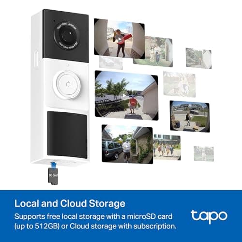 Tapo 2K Wireless Smart Video Doorbell with Chime - 160° Ultra-Wide View,Person Detection, Ring Call, 2-Way Audio, Subscription-Free Local Storage/Optional Cloud, Motion Only Alert, thumbnail 4