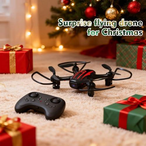 Drone with Camera 1080P HD, Remote Control Mini Drones for Kids and Adults, RC Quadcopter with One-Key Takeoff/Landing, Altitude Hold, 3D Flip, Gesture Selfie, 2 Batteries Drone 