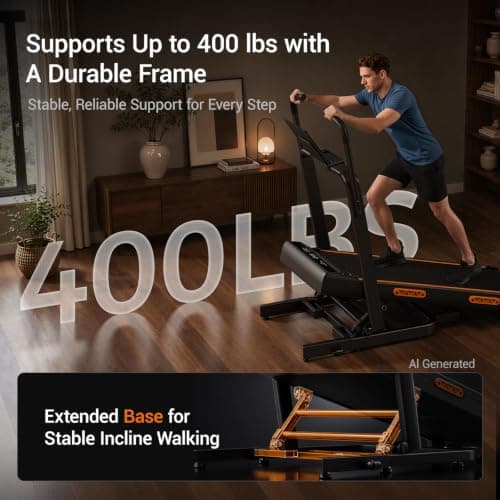 40% (15°) Incline Walking Pad Treadmills for Home, Elevated Dual Handle Bar thumbnail 5