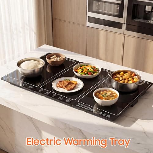 Miniatura de Charola eléctrica para calentar comida, 3 en 1 para fiestas y buffets 2