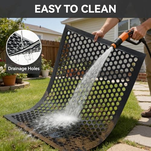 Felpudo RESARE para Exterior 17"x30" de Goma Antideslizante y Todo Clima