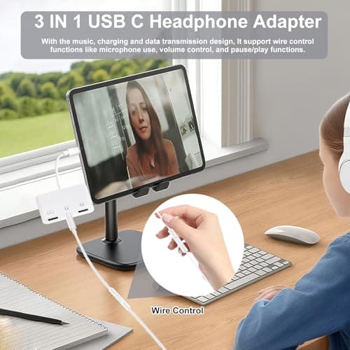 Miniatura de KikoSaka USB C to Headphone Jack Adapter 3 in 1 Dual Type C Aux Splitter USB C to 3.5mm Audio Adapter with PD 60W Fast Charging and Data Transfer for iPhone 17 16 15, Galaxy 6