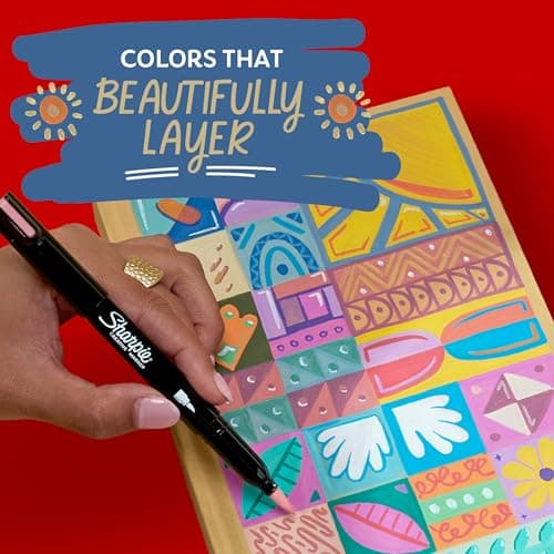 Sharpie Creative Markers, Warm Tones, Water-Based Acrylic Markers, Fine Tip, 12 Count thumbnail 8