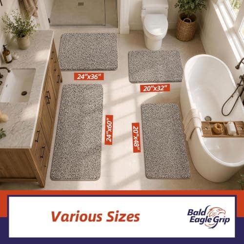 Miniatura de Tapete de Baño Suave y Antideslizante 20''x32'' | Absorbente, Lavable a Máquina, Color Topo 2