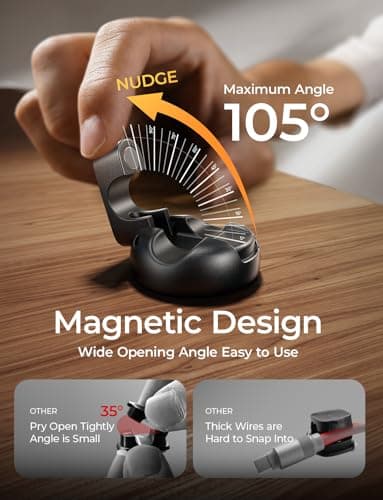 10 Pack Magnetic Cable Clips [2025 Minimum Size] LISEN Halloween Decor Christmas Decorations Indoor, Magnetic Cord Holder for Nightstand Desk, Cable Management for Home Office Orga thumbnail 4