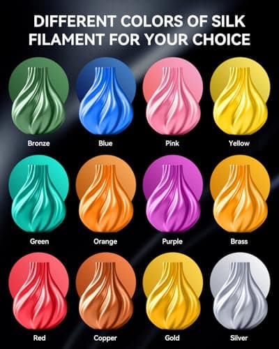 3D Printer Silk Filament, SUNLU Shiny Silk PLA Filament 1.75mm, Smooth Silky Surface, Great Easy to Print for 3D Printers, Dimensional Accuracy +/- 0.02mm, Silk Light Gold x4 4KG thumbnail 5