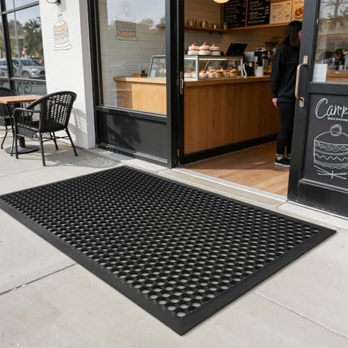 Felpudo RESARE para Exterior 17"x30" de Goma Antideslizante y Todo Clima