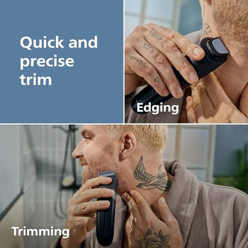 Norelco Philips 100% Waterproof Beard Trimmer 3000 Series with Self-Sharpening Blades, 40 Adjustable Beard Trimmer Length Settings & Two Lift&Trim Combs, USB Charging, BT3620/40 thumbnail 2
