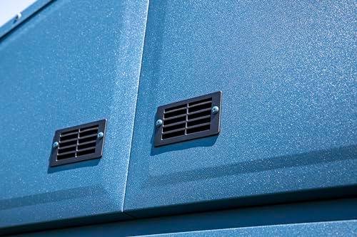 Arrow Shed Elite 10' x 14' Tall Outdoor Steel Storage Shed with High Gable and Lockable Doors Storage Building, Blue Grey thumbnail 5