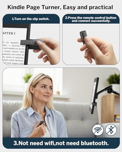 DATAFY [Case-Friendly] Remote Control Page Turner Ring for Kindle Paperwhite Oasis Scribe Kobo eReaders, Camera Camcorder Remote Controls, Page Turner Clicker for iPhone ipad Table thumbnail 3