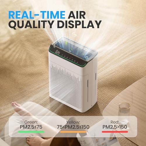 FLANUR Air Purifiers for Home Large Room Up to 1690 ft² Double-sided Air Inlet Smart WiFi Alexa Compatible PM 2.5 Air Quality Monitor for Smoke and Odor 23dB Quiet 1 Pack+2 Pack HE