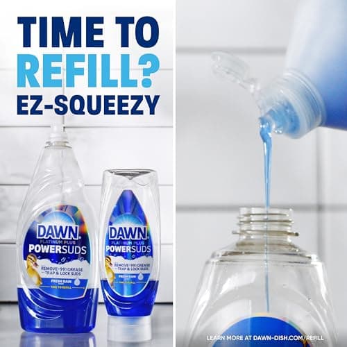 Miniatura de Jabón Líquido Dawn Platinum Plus PowerSuds, 17.4 oz. EZ-Squeeze 8