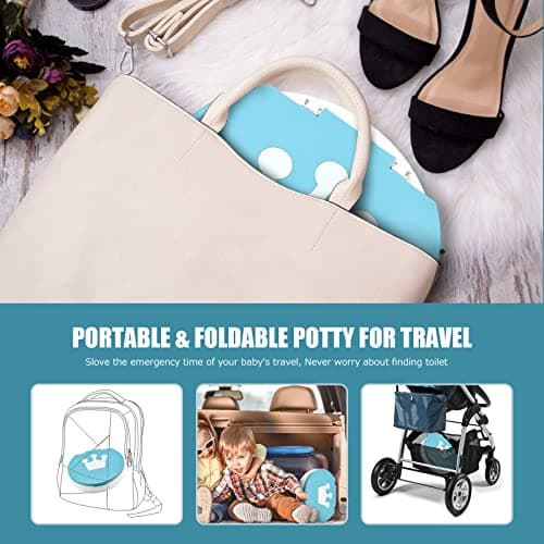 Portable Potty for Toddler Travel Foldable Potty Seat for Toddler Training Toilet for Kids Boys Girls Car On The Go Potty Travel Toilet Chair for Camping Park Indoor/Outdoor thumbnail 5