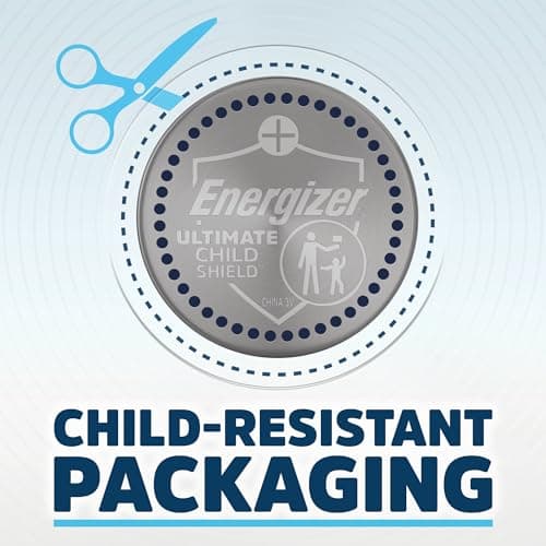 Energizer Ultimate Child Shield CR2032 Batteries (10 Pack), 3V Lithium Coin Batteries, Compatible with Apple AirTag and Tile Pro Devices, Key Fobs, Watches and More thumbnail 8