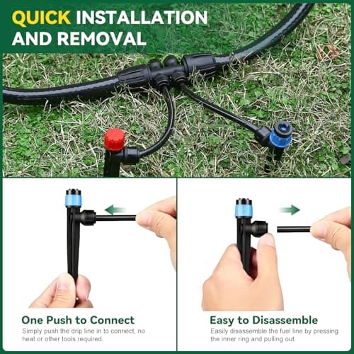 Drip Irrigation System for Garden, 2026-Upgraded Quick Connect Garden Watering Kit All-in-One with 1/2 inch 1/4 inch Irrigation Tubing for Garden, Lawn, Greenhouse, Raised Beds (12 thumbnail 5