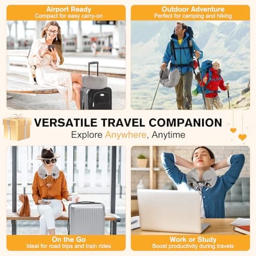 DreamShore Travel Pillow for Extra Luggage: Stuffable Neck Pillow with Adjustable Neck Size | Fits 3+ Days of Travel Essentials | Transformable Carry-On Solution | Soft Velvet Cove thumbnail 5