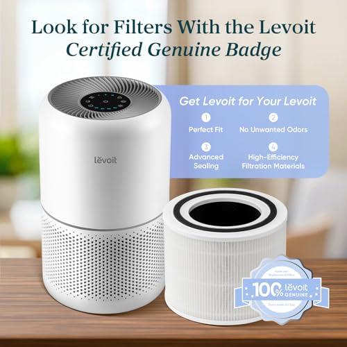 LEVOIT Air Purifier for Home Allergens Pet Hair in Bedroom, Covers Up to 1073 ft² by 56W High Torque Motor, AHAM VERIFIDE, 3-in-1 Filter with HEPA Sleep Mode, Remove Dust Smoke Odo