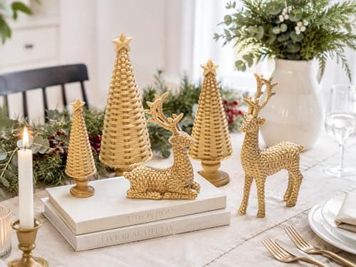 Gleemoria 5PCS Reindeer Christmas Decor, Christmas Tree Figurines thumbnail 9