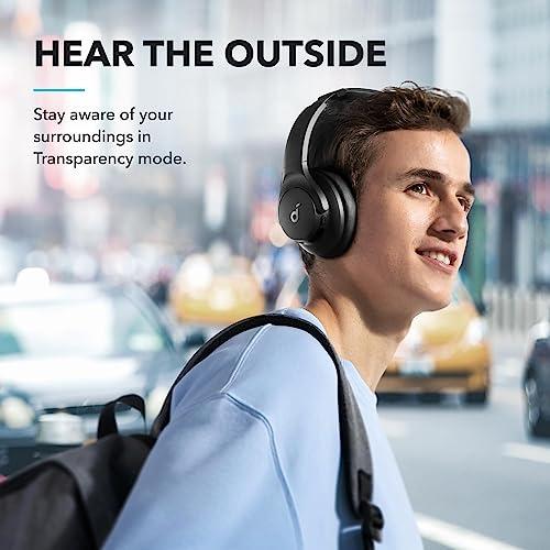 Soundcore by Anker Q20i Hybrid Active Noise Cancelling Headphones, Wireless Over-Ear Bluetooth, 40H Long ANC Playtime, Hi-Res Audio, Big Bass, Customize via an App, Transparency Mo thumbnail 6