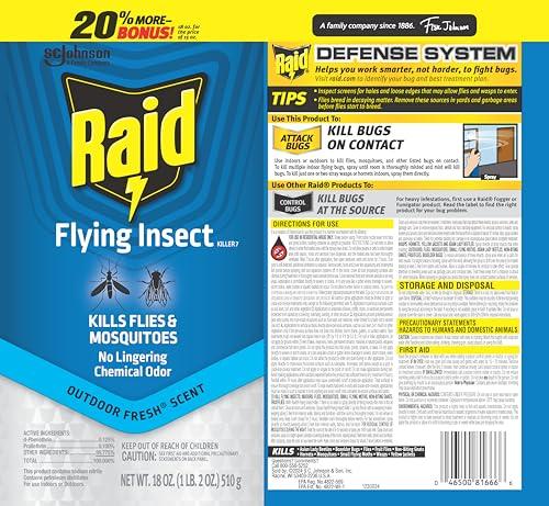 Raid Flying Insect Spray, Outdoor Fresh Scent, Kills Flies, Mosquitoes, and Other Flying Insects on Contact, for Indoor and Outdoor Use, 18oz thumbnail 12