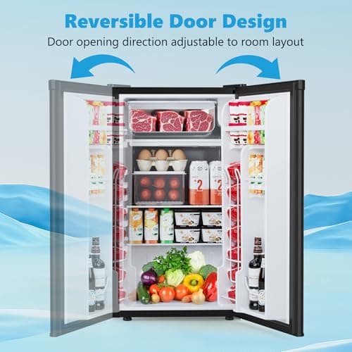 Minirefrigerador COWSAR 3.2 Pies Cúbicos con Congelador para Recámara u Oficina, Negro