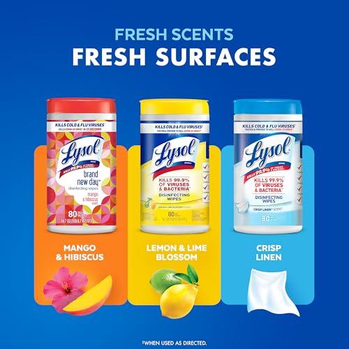 Lysol Disinfecting Wipes Bundle, Home Apartment Dorm Room Essentials and Cleaning Supplies, All Purpose Cleaner, Multi-surface Cleaning Wipes, Multi-Scent Sanitizing Wipes Bundle, 