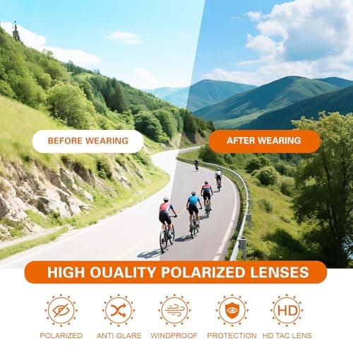 suoso Sports Cycling Sunglasses for Men: Lightweight UV Protection Polarized Sun Glasses for Youth Baseball Softball Running thumbnail 3
