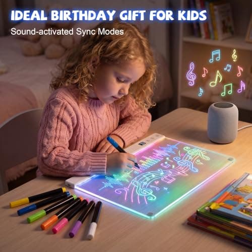 Miniatura de Pizarra LED Honesorn de 16'' para Niños con 16 Efectos de Luz Recargable 4
