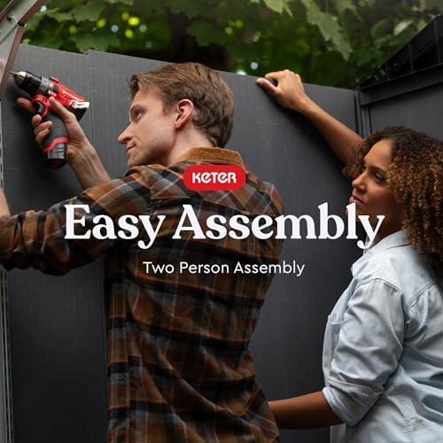 Miniatura de Cobertizo de Resina Keter Manor 4x6 para Almacenamiento Exterior 9