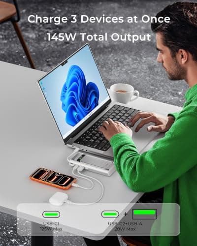 TALIX Batería Externa para Laptop, Cargador Portátil de 20000mAh con 190W de Salida Total