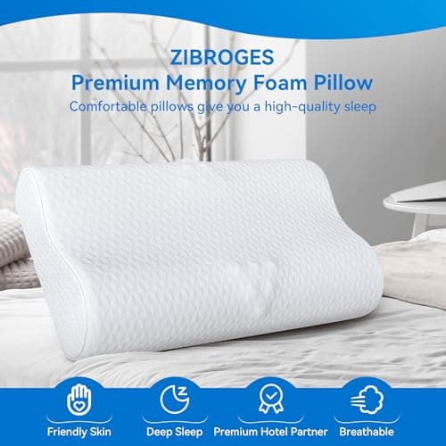 Almohada Cervical Zibroges Queen Ajustable - Memory Foam para Alivio del Dolor y Sueño Fresco