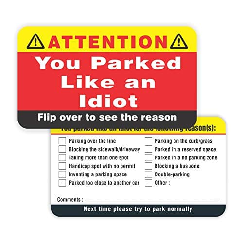 PARTH iMPEX You Parked Like an Idiot Business Cards (Pack of 100) Bad Parking Cards 3.5"x2" Multi Reasons Violation stocking stuffers for adults thumbnail 9