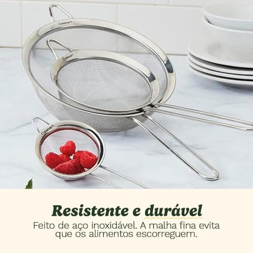 Cuisinart, Mesh Strainers, Stainless Steel Mesh Strainers for Kitchen, Fine Mesh Kitchen Strainer Set for Sifting, Straining and Cooking, Ctg-00-3Ms, 3 Count thumbnail 5