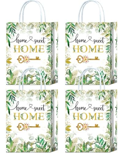 Tyndallrays 16 Pieces House Warming Goodie Bags for Housewarming Party Supplies,Home Sweet Home Party Favors Bags with Handles for Welcome Home New Home Wedding Party Decoration