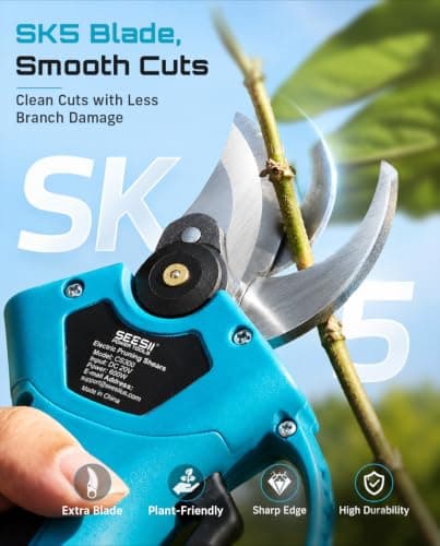 SEESII Electric Pruning Shears, 1.4" Cutting Cordless Pruner for Gardening thumbnail 6