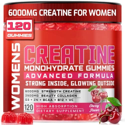 Creatine for Women, 6000mg Creatine Monohydrate Gummies with Collagen, BCAA