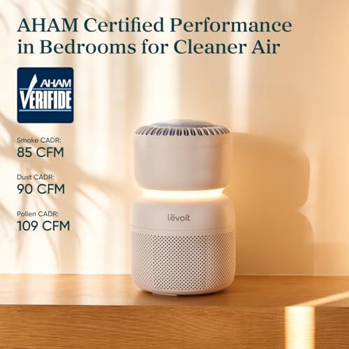 LEVOIT Air Purifier for Home Bedroom with HEPA Filter, White Noise Sound Machine and Blue Light-Free Night Light Support Better Sleep, AHAM VERIFIDE, 5 Air Quality Monitor, Smart W thumbnail 8